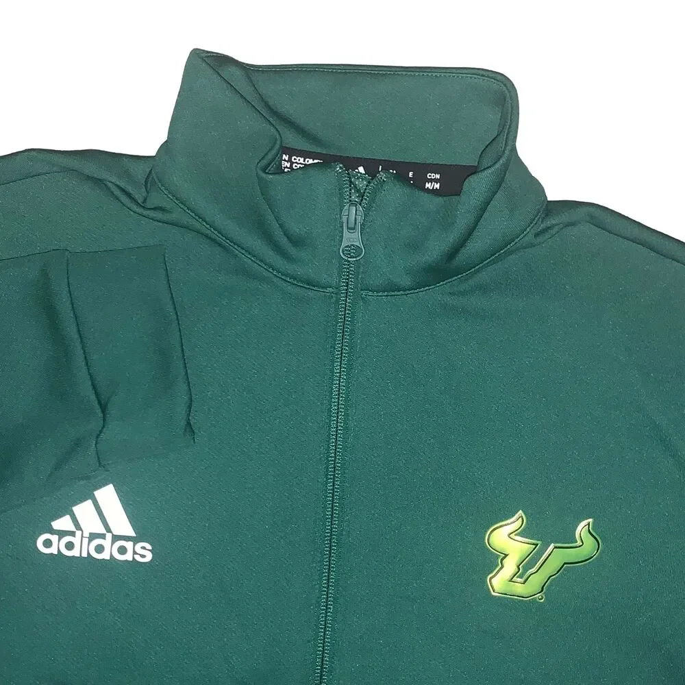 NWT Adidas USF South Florida Bulls Womens M Green 1/4 Zip Pullover NCAA